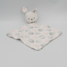 Doudou plat lapin gris blanc rose OBAIBI