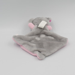 Doudou plat souris grise rose SUCRE D'ORGE