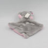 Doudou plat souris grise rose SUCRE D'ORGE