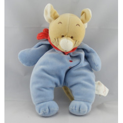 Doudou souris bleu col rouge BENGY