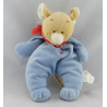 Doudou souris bleu col rouge BENGY