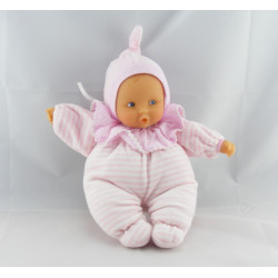 Doudou bébé poupée Baby Pouce rayé rose COROLLE 1997