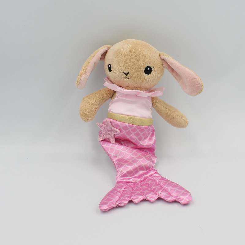 Doudou lapin beige rose sirène H&M