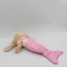 Doudou lapin beige rose sirène H&M