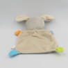 Doudou plat lapin chien gris orange bleu vert NICOTOY