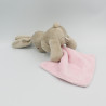 Doudou lapin beige mouchoir rose GRAIN DE BLE