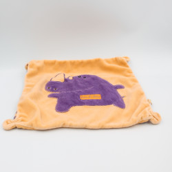 Doudou plat orange violet rhinocéros Hino le Rhino DPAM