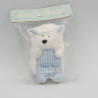 Mini doudou hérisson blanc bleu rayé TARTINE ET CHOCOLAT