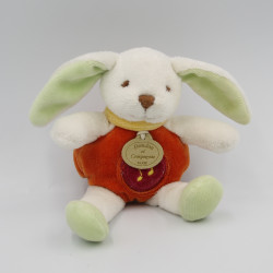 Doudou et compagnie lapin musical blanc orange vert