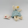 Mini doudou Oie canard la grande famille robe bleue pois Moulin Roty