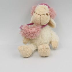 Petit Doudou mouton blanc sac rose NICI