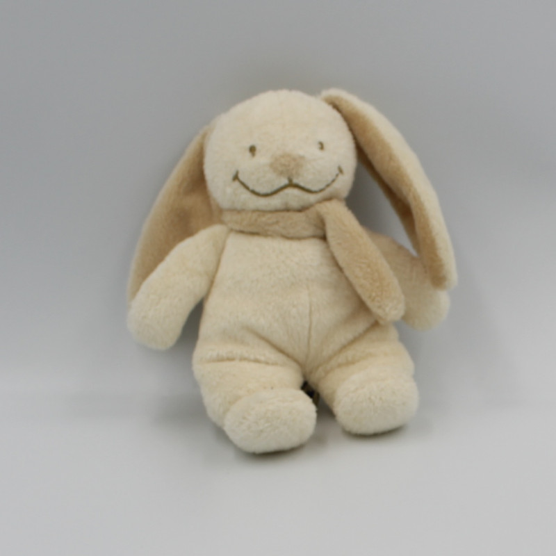 Doudou Lapin écru écharpe beige NICOTOY
