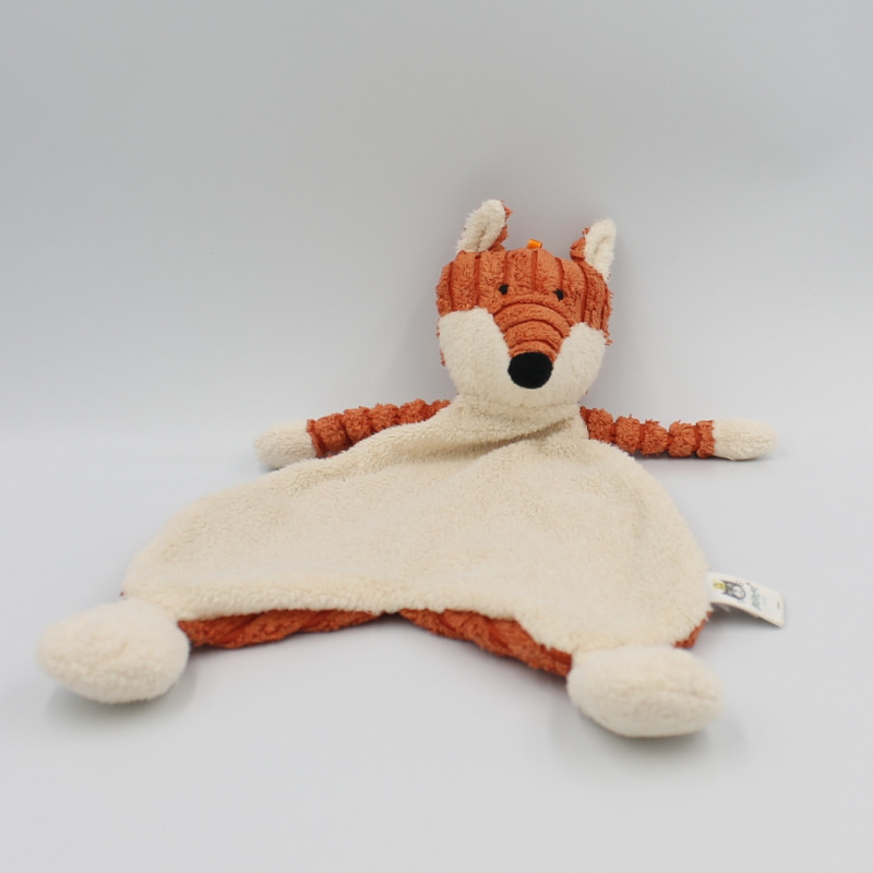 Doudou plat renard orange blanc JELLYCAT