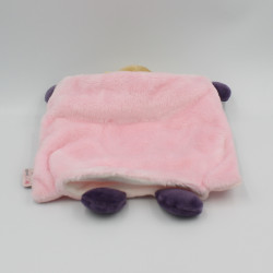 Doudou plat ours rose violet pois Petite rose KALOO