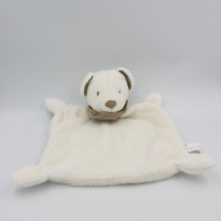 Grand Doudou plat ours blanc bandanas gris NICOTOY