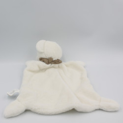 Grand Doudou plat ours blanc bandanas gris NICOTOY