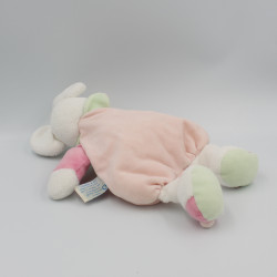Doudou et compagnie semi plat souris rose Léonie avec bébé