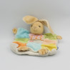 Doudou plat patchwork lapin anniversaire confettis crapouilles Kaloo