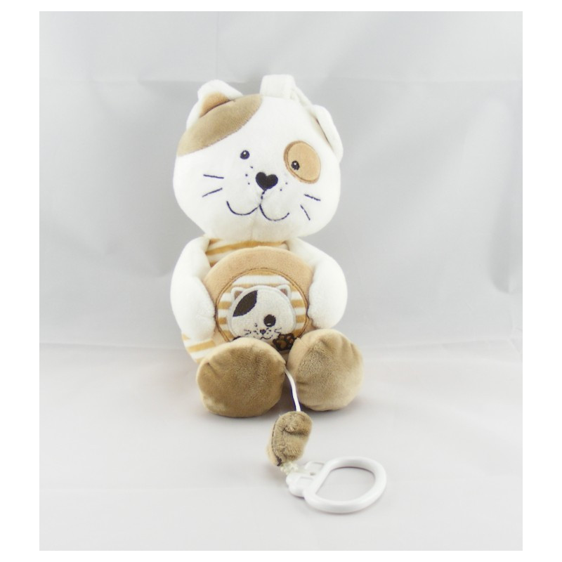 Doudou musical chat cocard P'tit miaou MOTS D'ENFANTS