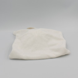 Doudou plat lapin blanc gris Mon premier doudou KIMBALOO