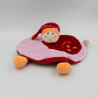 Doudou plat rond lutin rose rouge fleur REVE DE BEBE