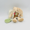 Doudou et compagnie lapin Pim marron blanc fourmi feuille verte