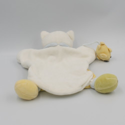 Doudou et compagnie plat marionnette chat blanc vert orange bleu souris