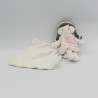 Doudou poupée rose blanche bleu Cajou SUCRE D'ORGE