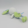 Doudou lapin bleu vert rayé luminou JEMINI