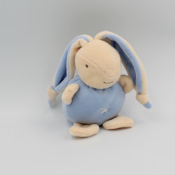 Doudou lapin bleu hochet AJENA