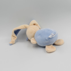 Doudou lapin bleu hochet AJENA