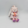 Doudou musical lapin rose violet orange oiseau TEX