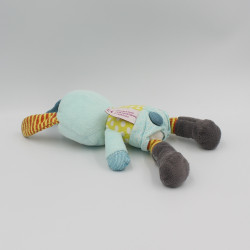 Doudou lapin chien bleu vert pois POMMETTE