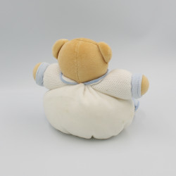 Doudou patapouf ours blanc bleu enfant laine KALOO