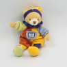 Doudou et compagnie petit Ours arlequin bleu vert orange