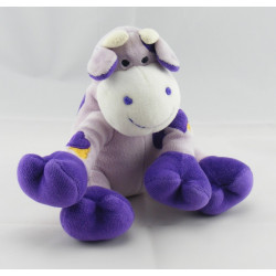 Doudou rhinocéros mauve coeur jaune violet KIMBALOO