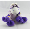 Doudou rhinocéros mauve coeur jaune violet KIMBALOO