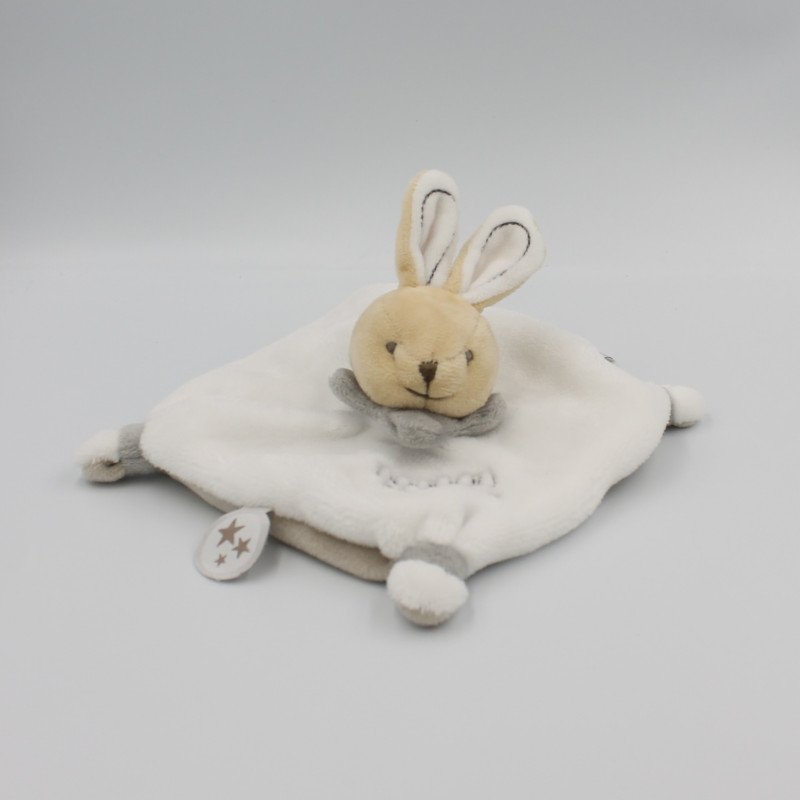 Doudou et compagnie plat lapin blanc gris