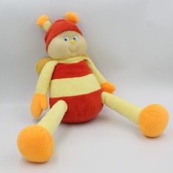 Doudou peluche abeille Luciole phosphorescent jauen orange rouge AJENA