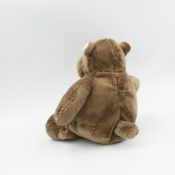Doudou hippopotame marron blanc HISTOIRE D'OURS 24 cm