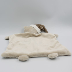 Doudou plat ours blanc gris marron étoiles KIMBALOO