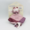 Doudou plat Mam'zelle Bou hibou chouette rose violet SAUTHON NEUF
