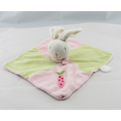 Doudou plat bleu vert lapin carotte SIPLEC