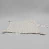 Doudou plat carré blanc gris empreintes VERTBAUDET