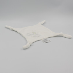 Doudou plat carré blanc oiseau Petit Bébé Tout Doux GEMO