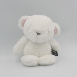 Doudou peluche ours blanc rose rayé ORCHESTRA PREMAMAN