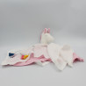 Doudou plat licorne blanche rose organic KIKADU