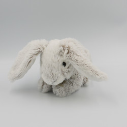 Doudou lapin beige blanc allongé HISTOIRE D'OURS