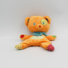 Doudou plat ours orange bleu vert rouge pois NICOTOY