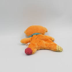 Doudou plat ours orange bleu vert rouge pois NICOTOY